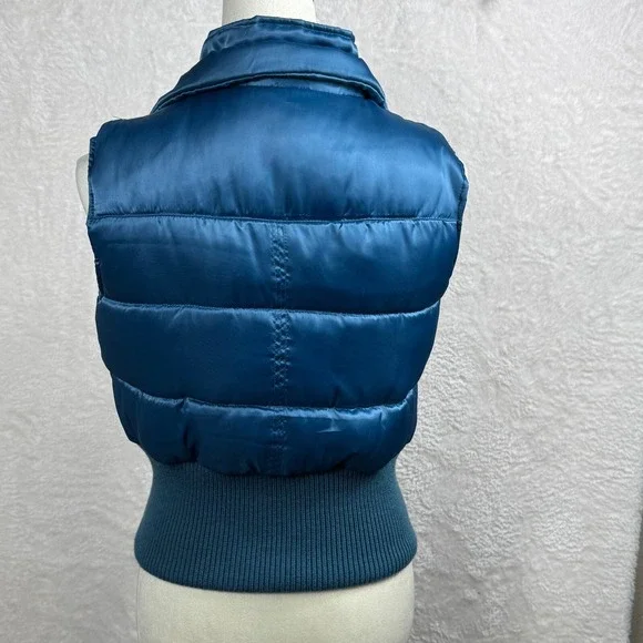 BKE Puffer Vest Teal Blue Quilted Sleeveless Zip Up Lined S - Picture 3 of 10